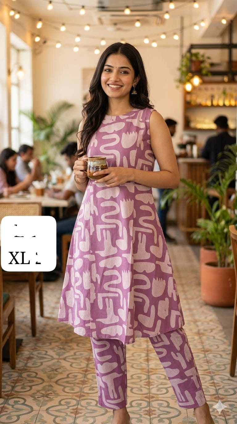 Beautiful A-line Co-Ord set made from soft premium Flex cotton